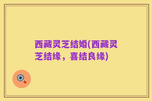 西藏灵芝结婚(西藏灵芝结缘，喜结良缘)