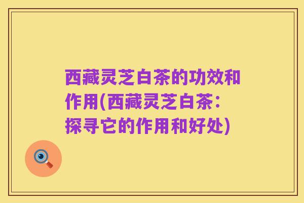 西藏灵芝白茶的功效和作用(西藏灵芝白茶:探寻它的作用和好处)