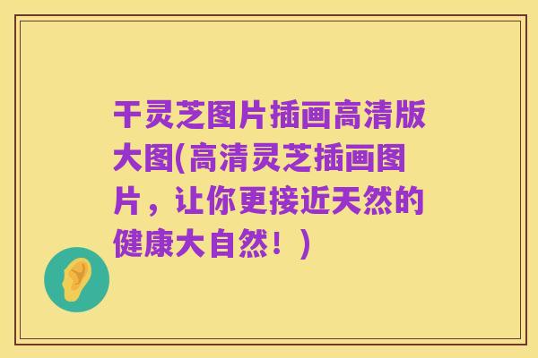 干灵芝图片插画高清版大图(高清灵芝插画图片,让你更接近天然的健康大自然!)