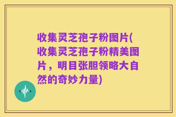 收集灵芝孢子粉图片(收集灵芝孢子粉精美图片,明目张胆领略大自然的奇妙力量)