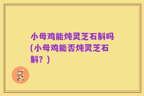 小母鸡能炖灵芝石斛吗(小母鸡能否炖灵芝石斛？)