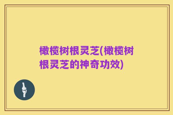橄榄树根灵芝(橄榄树根灵芝的神奇功效)