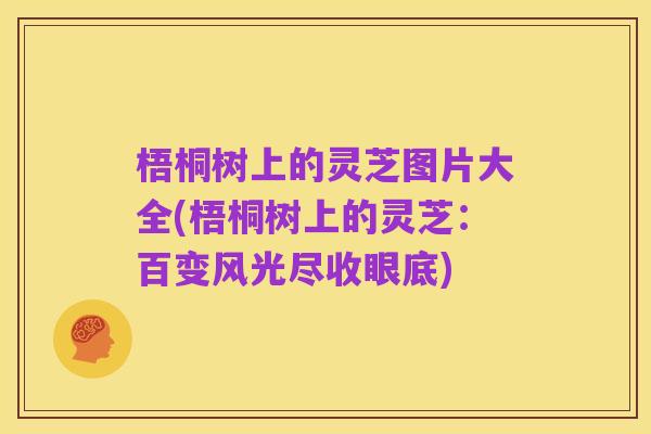 梧桐树上的灵芝图片大全(梧桐树上的灵芝:百变风光尽收眼底)