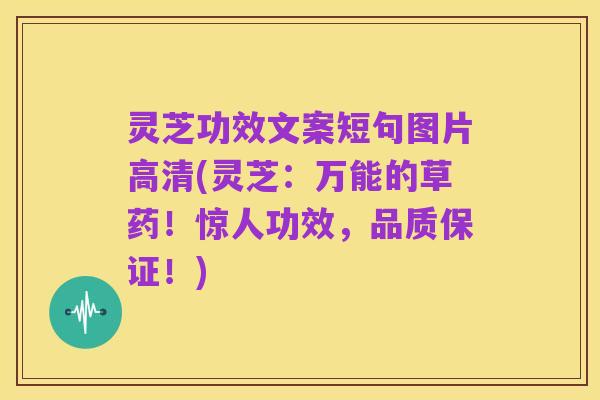 灵芝功效文案短句图片高清(灵芝:万能的草药!惊人功效,品质保证!)