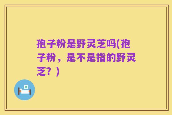 孢子粉是野灵芝吗(孢子粉,是不是指的野灵芝?)