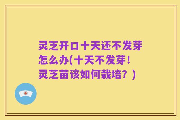 灵芝开口十天还不发芽怎么办(十天不发芽!灵芝苗该如何栽培?)