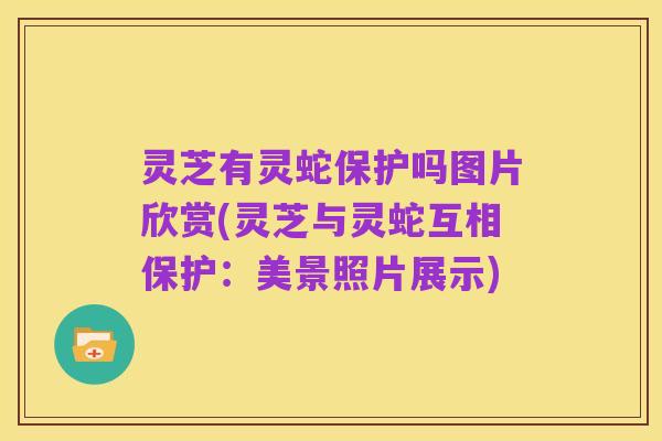 灵芝有灵蛇保护吗图片欣赏(灵芝与灵蛇互相保护:美景照片展示)