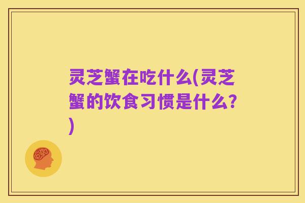 灵芝蟹在吃什么(灵芝蟹的饮食习惯是什么?)