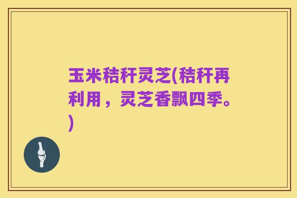玉米秸秆灵芝(秸秆再利用，灵芝香飘四季。)