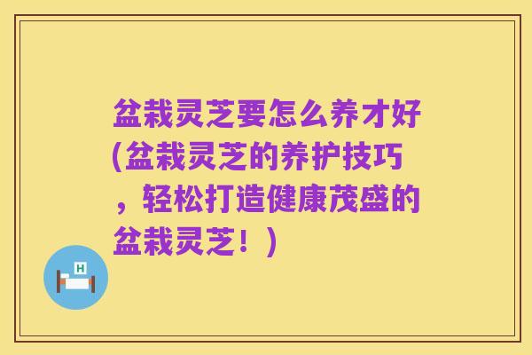 盆栽灵芝要怎么养才好(盆栽灵芝的养护技巧,轻松打造健康茂盛的盆栽灵芝!)