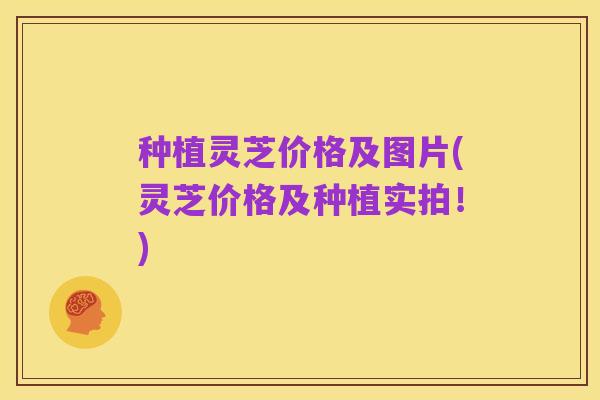 种植灵芝价格及图片(灵芝价格及种植实拍！)