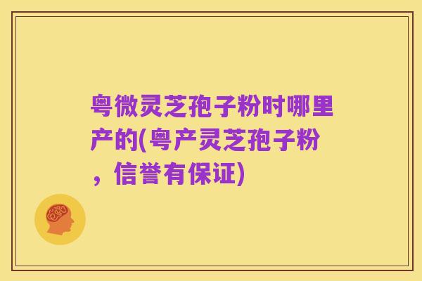 粤微灵芝孢子粉时哪里产的(粤产灵芝孢子粉,信誉有保证)