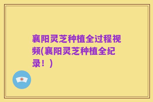 襄阳灵芝种植全过程视频(襄阳灵芝种植全纪录!)
