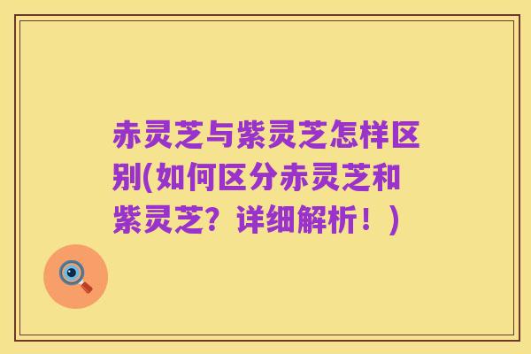 赤灵芝与紫灵芝怎样区别(如何区分赤灵芝和紫灵芝?详细解析!)