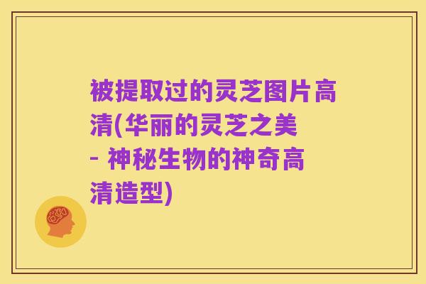 被提取过的灵芝图片高清(华丽的灵芝之美 - 神秘生物的神奇高清造型)