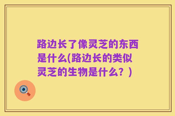 路边长了像灵芝的东西是什么(路边长的类似灵芝的生物是什么？)