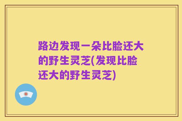 路边发现一朵比脸还大的野生灵芝(发现比脸还大的野生灵芝)