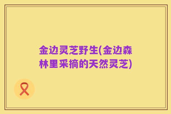 金边灵芝野生(金边森林里采摘的天然灵芝)
