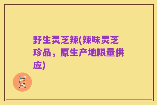野生灵芝辣(辣味灵芝珍品,原生产地限量供应)