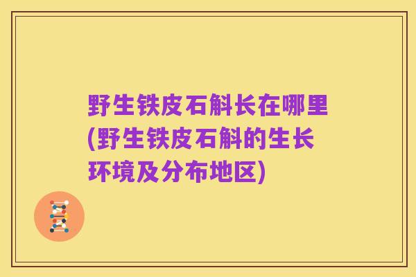 野生铁皮石斛长在哪里(野生铁皮石斛的生长环境及分布地区)