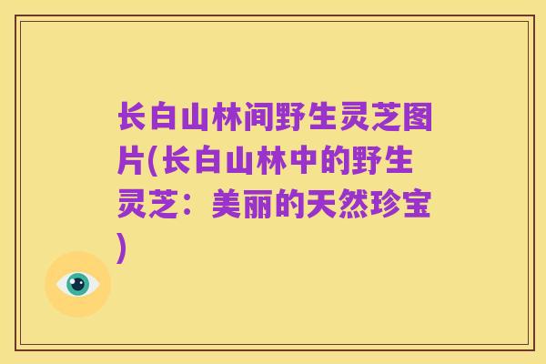 长白山林间野生灵芝图片(长白山林中的野生灵芝：美丽的天然珍宝)