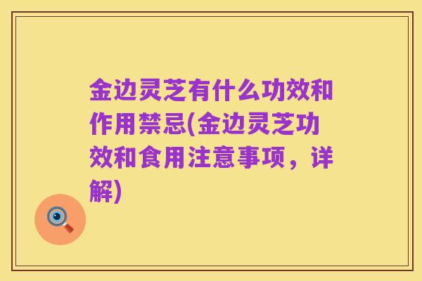 金边灵芝有什么功效和作用禁忌(金边灵芝功效和食用注意事项,详解)