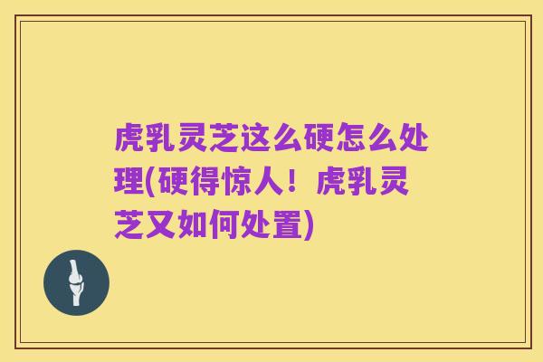 虎乳灵芝这么硬怎么处理(硬得惊人！虎乳灵芝又如何处置)