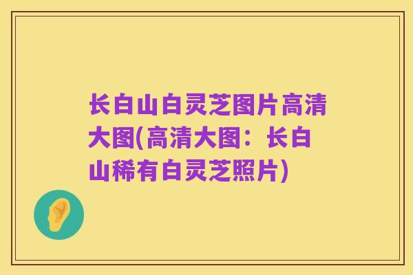 长白山白灵芝图片高清大图(高清大图:长白山稀有白灵芝照片)