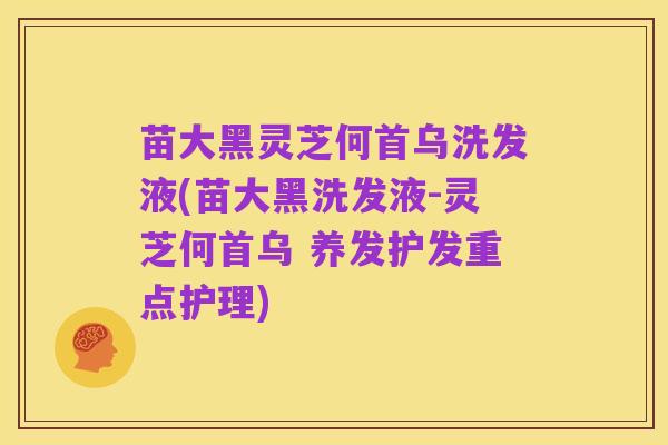 苗大黑灵芝何首乌洗发液(苗大黑洗发液-灵芝何首乌 养发护发重点护理)