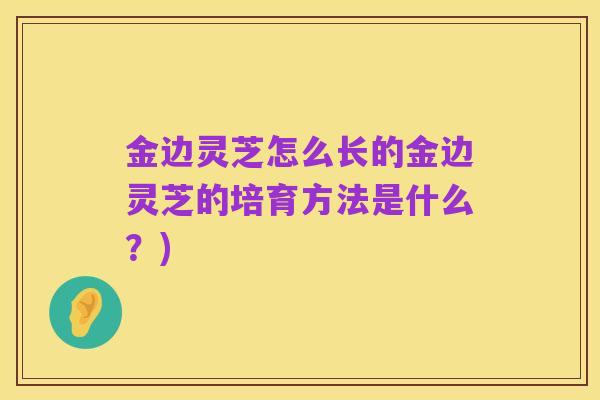 金边灵芝怎么长的金边灵芝的培育方法是什么?)