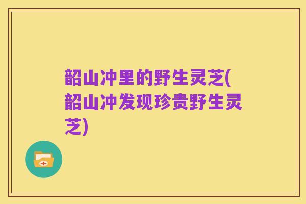 韶山冲里的野生灵芝(韶山冲发现珍贵野生灵芝)
