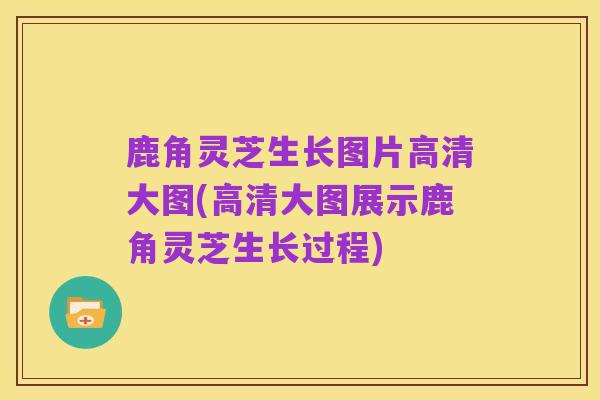 鹿角灵芝生长图片高清大图(高清大图展示鹿角灵芝生长过程)