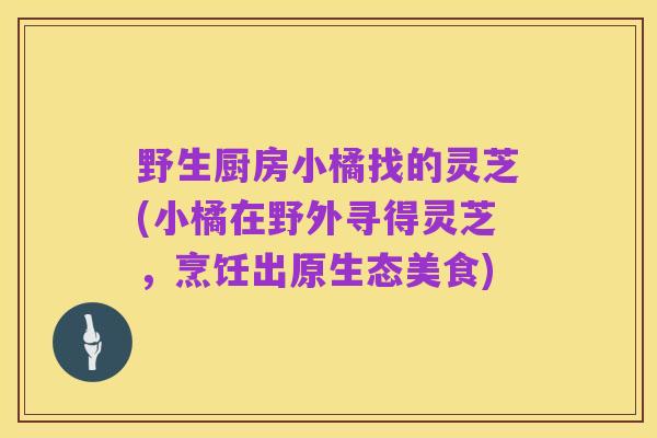 野生厨房小橘找的灵芝(小橘在野外寻得灵芝，烹饪出原生态美食)