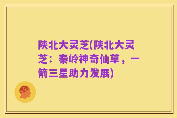 陕北大灵芝(陕北大灵芝：秦岭神奇仙草，一箭三星助力发展)