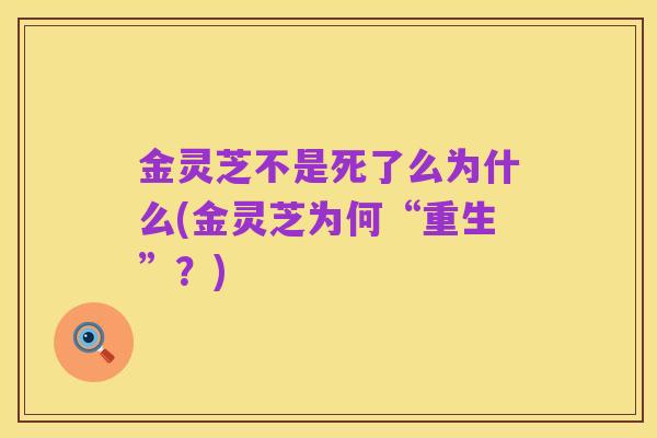 金灵芝不是死了么为什么(金灵芝为何“重生”？)