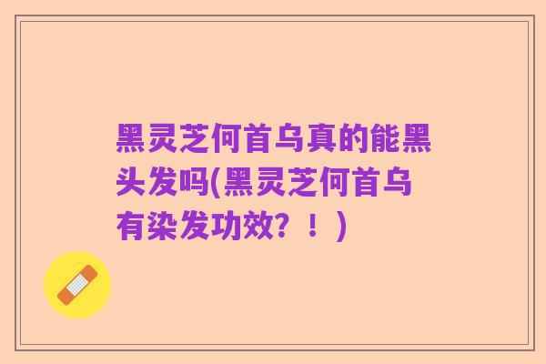 黑灵芝何首乌真的能黑头发吗(黑灵芝何首乌有染发功效？！)