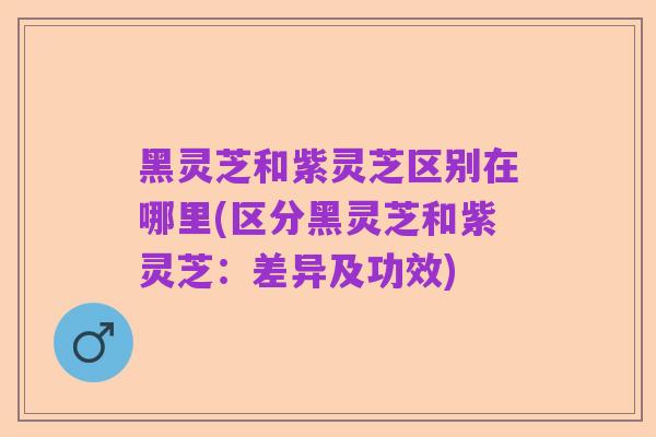 黑灵芝和紫灵芝区别在哪里(区分黑灵芝和紫灵芝:差异及功效)