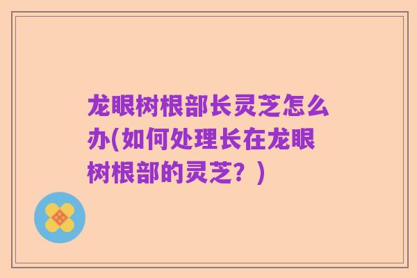 龙眼树根部长灵芝怎么办(如何处理长在龙眼树根部的灵芝？)