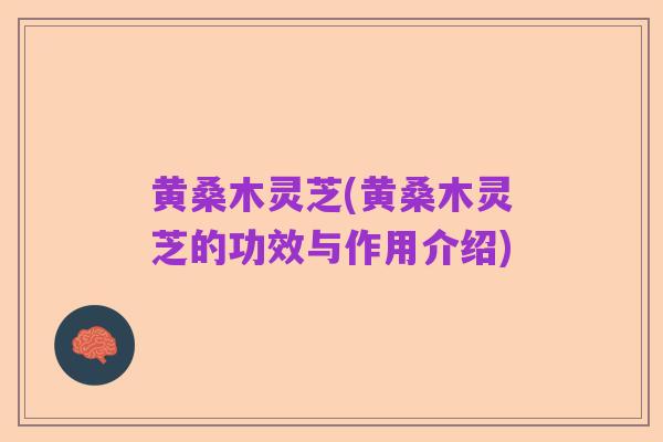 黄桑木灵芝(黄桑木灵芝的功效与作用介绍)