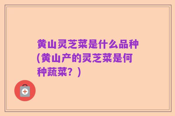 黄山灵芝菜是什么品种(黄山产的灵芝菜是何种蔬菜？)