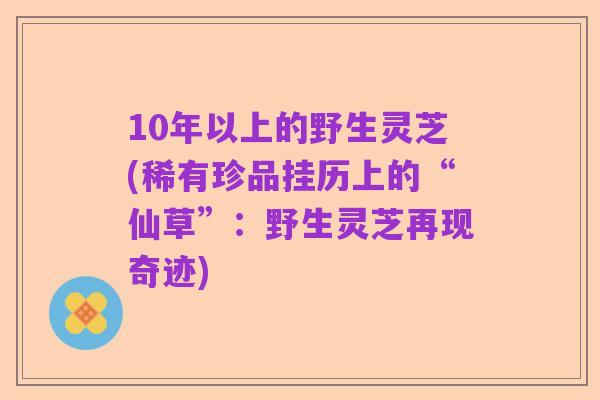 10年以上的野生灵芝(稀有珍品挂历上的“仙草”:野生灵芝再现奇迹)