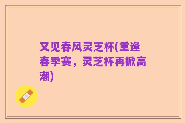 又见春风灵芝杯(重逢春季赛，灵芝杯再掀高潮)