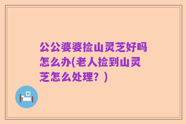 公公婆婆捡山灵芝好吗怎么办(老人捡到山灵芝怎么处理?)