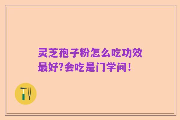 灵芝孢子粉怎么吃功效最好?会吃是门学问!