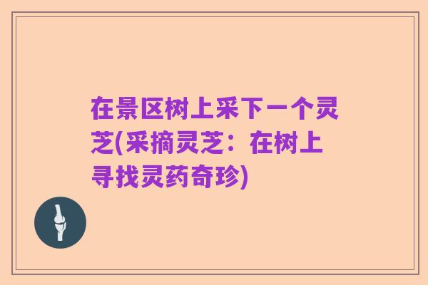 在景区树上采下一个灵芝(采摘灵芝：在树上寻找灵药奇珍)