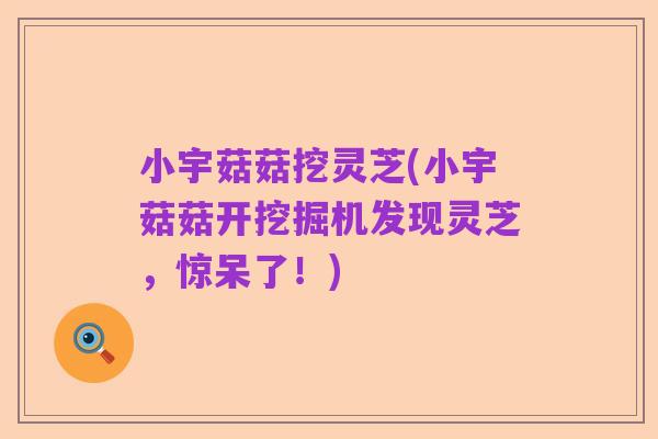 小宇菇菇挖灵芝(小宇菇菇开挖掘机发现灵芝，惊呆了！)