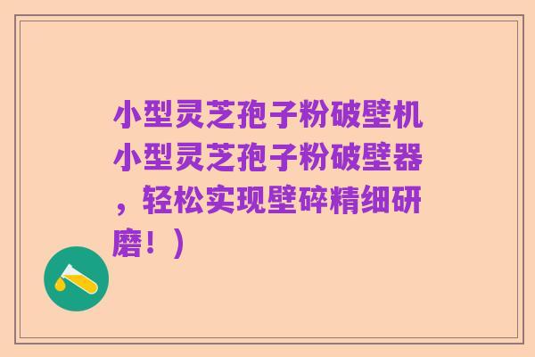 小型灵芝孢子粉破壁机小型灵芝孢子粉破壁器,轻松实现壁碎精细研磨!)