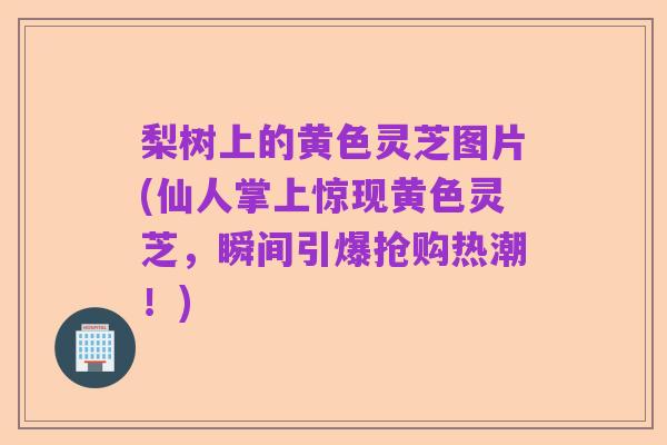 梨树上的黄色灵芝图片(仙人掌上惊现黄色灵芝,瞬间引爆抢购热潮!)