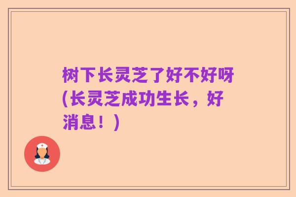 树下长灵芝了好不好呀(长灵芝成功生长,好消息!)