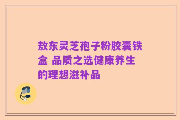 敖东灵芝孢子粉胶囊铁盒 品质之选健康养生的理想滋补品